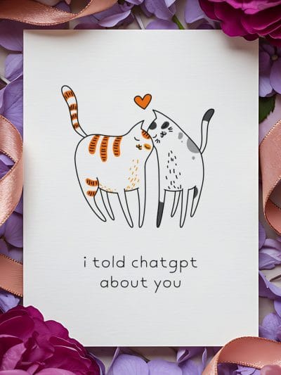 "I told ChatGPT about you" - postkard